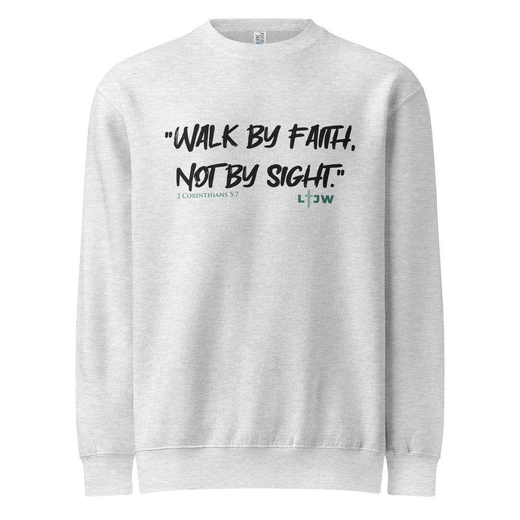 Heather Grey Crewneck Sweatshirt with Walk by Fait design LTJW