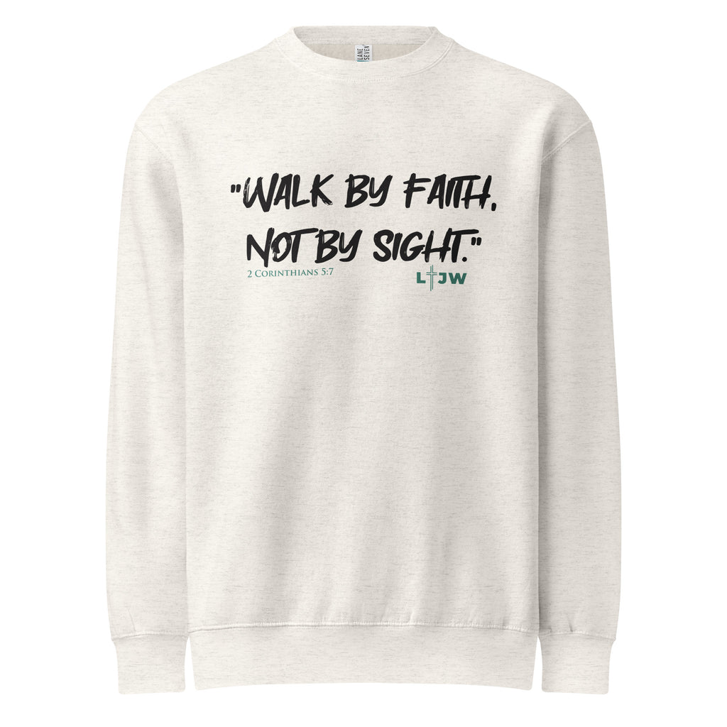 Oatmeal Heather Crewneck Sweatshirt with Walk by Fait design LTJW