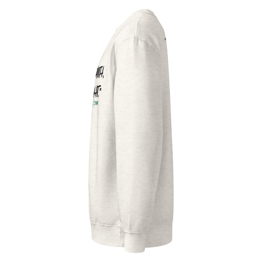 Oatmeal Heather Crewneck Sweatshirt with Walk by Fait design Side Profile LTJW