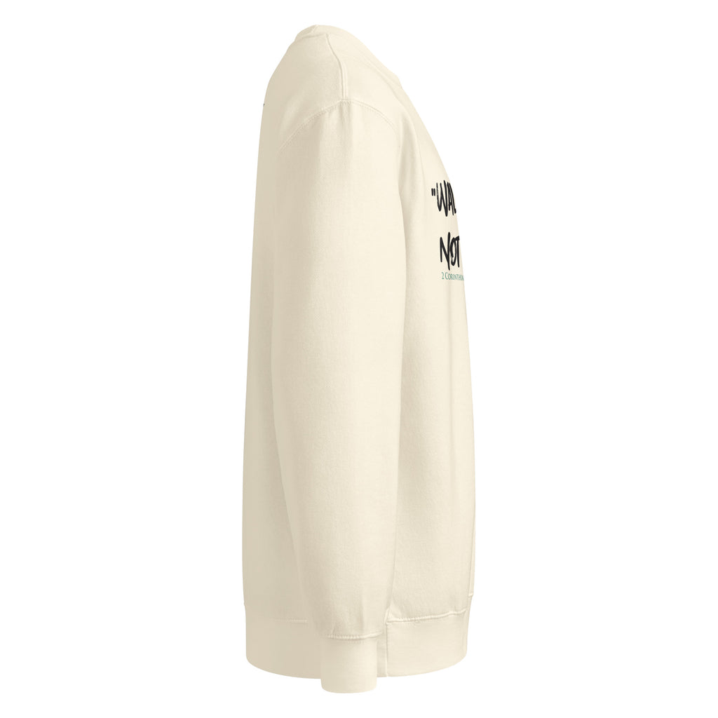 Sandstone Crewneck Sweatshirt with Walk by Fait design Side Profile LTJW