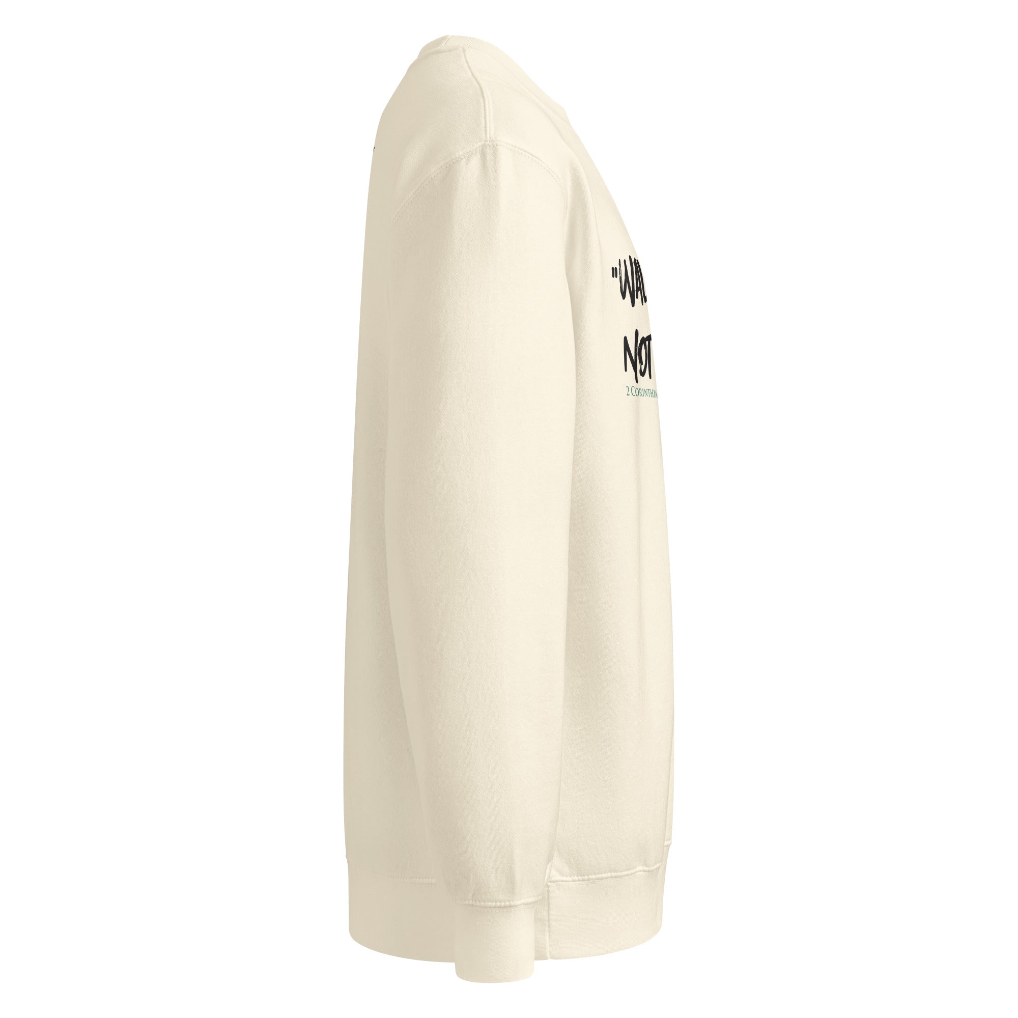 Sandstone Crewneck Sweatshirt with Walk by Fait design Side Profile LTJW